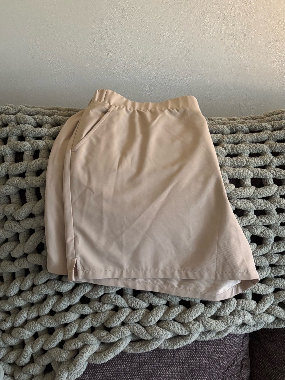 pair of beige Tek Gear activewear ladies shorts in size XL